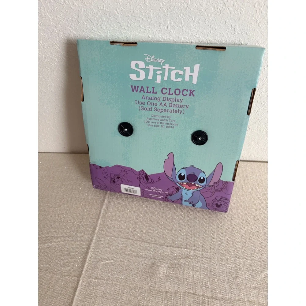 Disney Stitch Wall Clock 10in Pink New Stitch and Angel You Light‎ Up My World